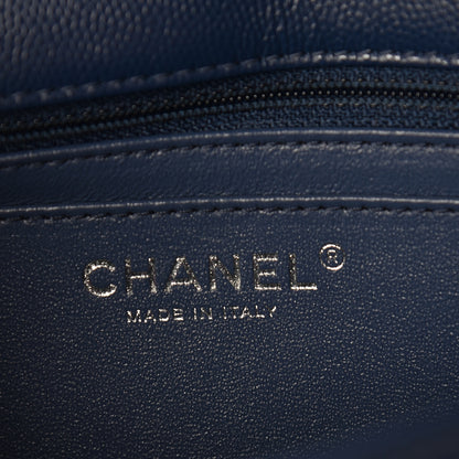 Chanel Caviar Quilted Mini Rectangular Flap Dark Blue 6 of 10