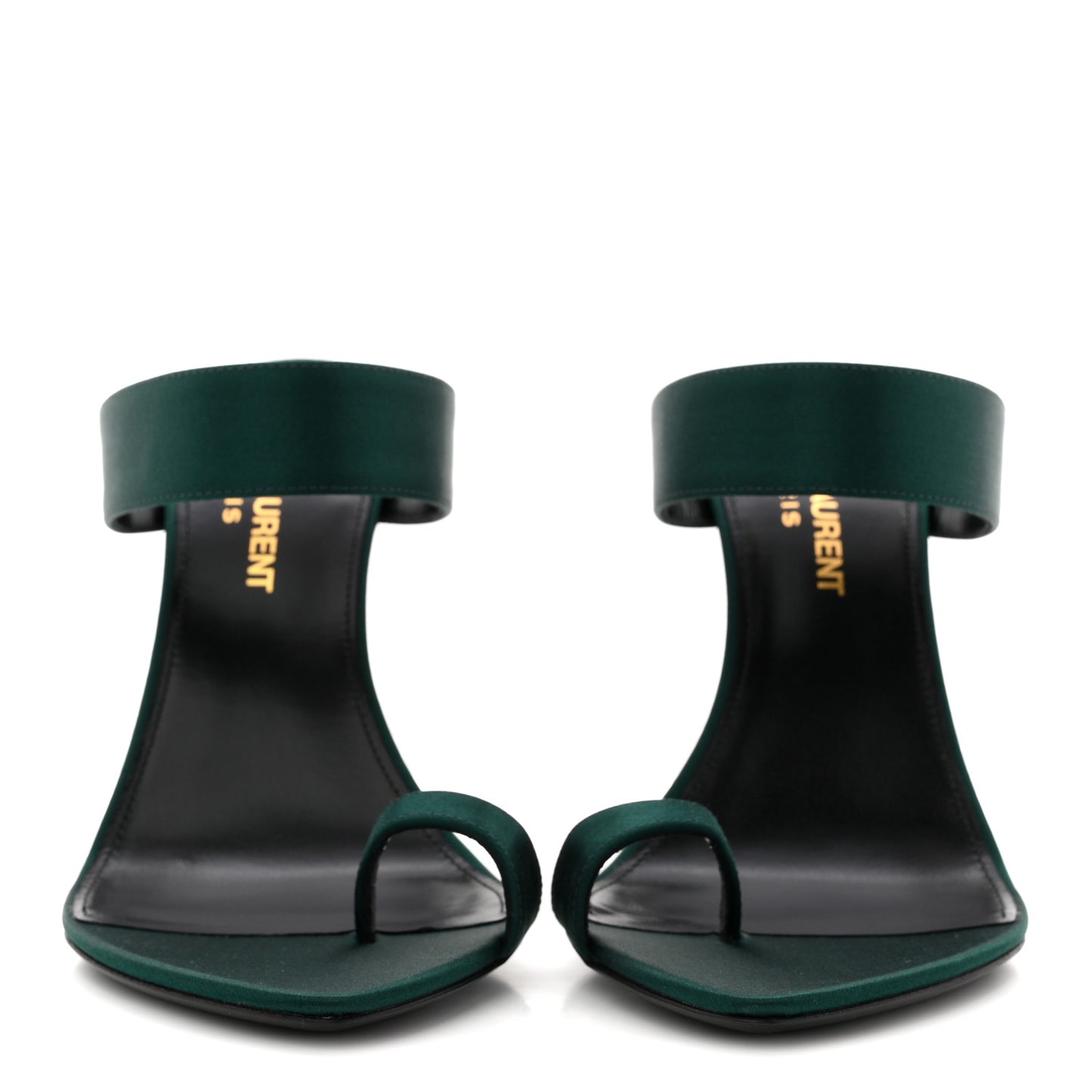 Crepe Satin Martha Mule 110 Sandals 35.5 Dorian Green