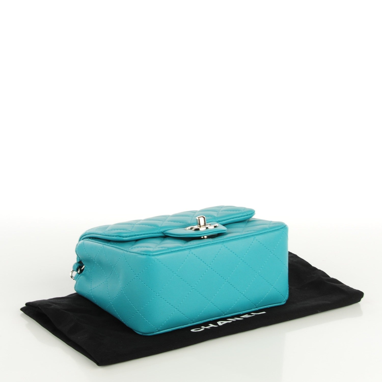 Chanel Lambskin Quilted Mini Square Flap Turquoise 4 of 8