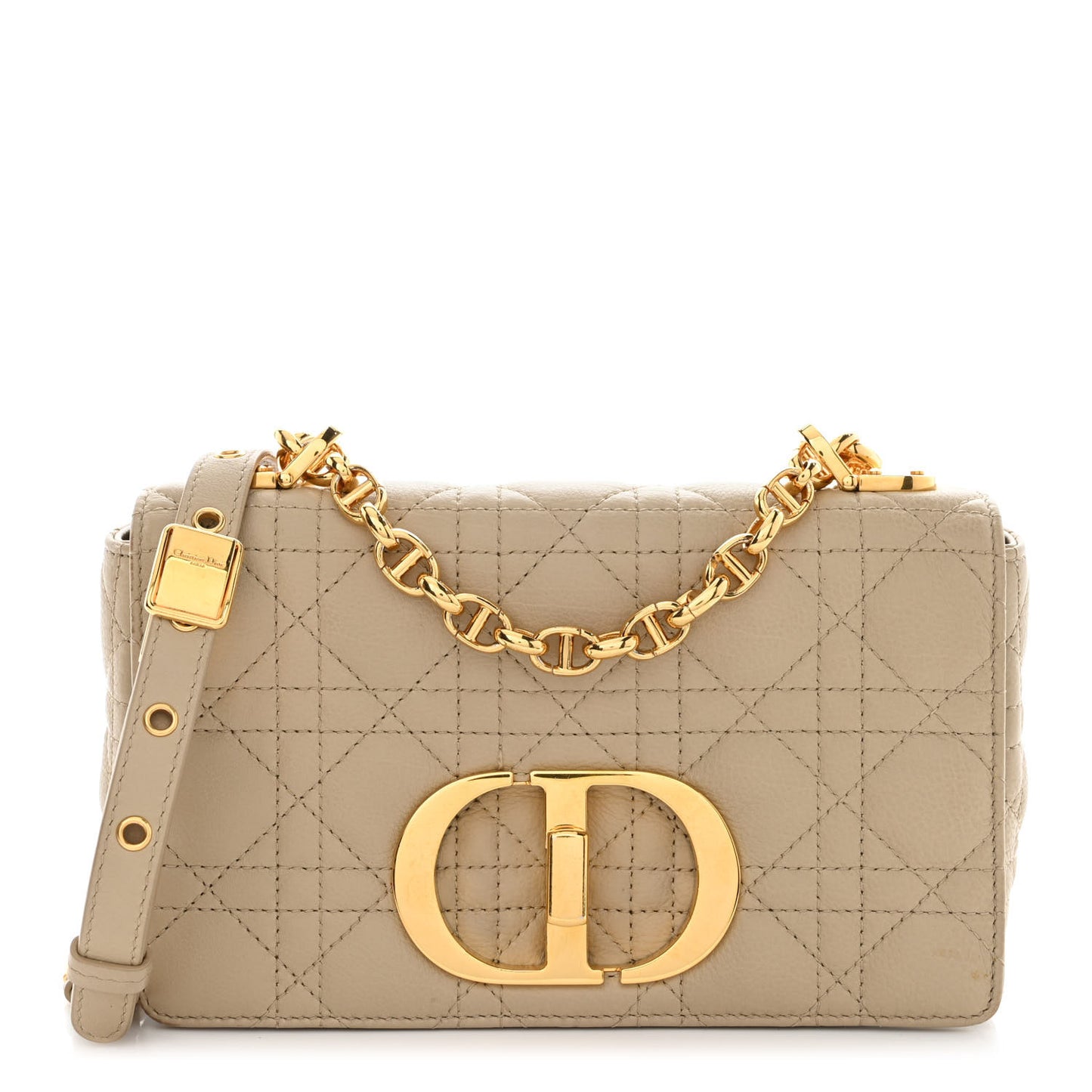 Calfskin Cannage Small Caro Bag Beige