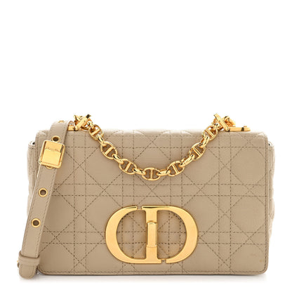 Christian Dior Calfskin Cannage Small Caro Bag Beige 1 of 9