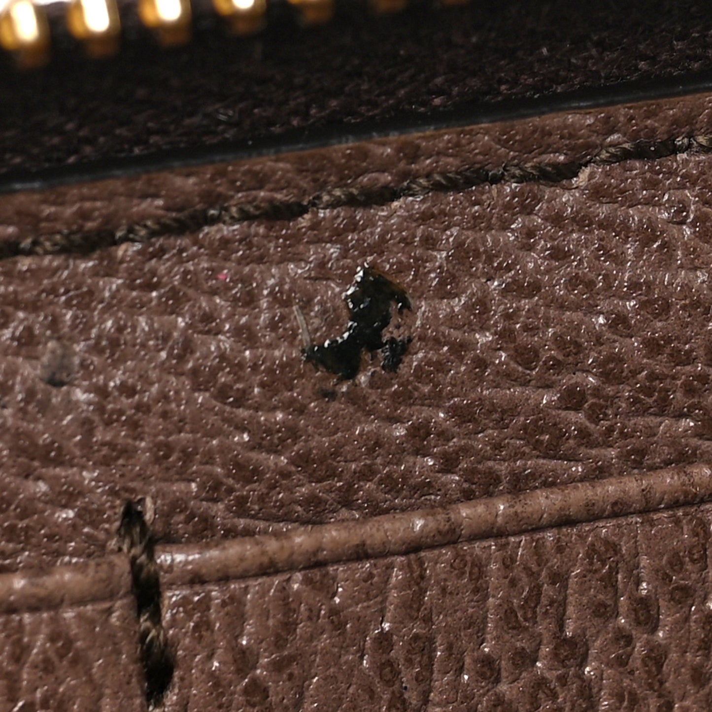 GG Supreme Monogram Web Ophidia Zip Around Wallet Brown