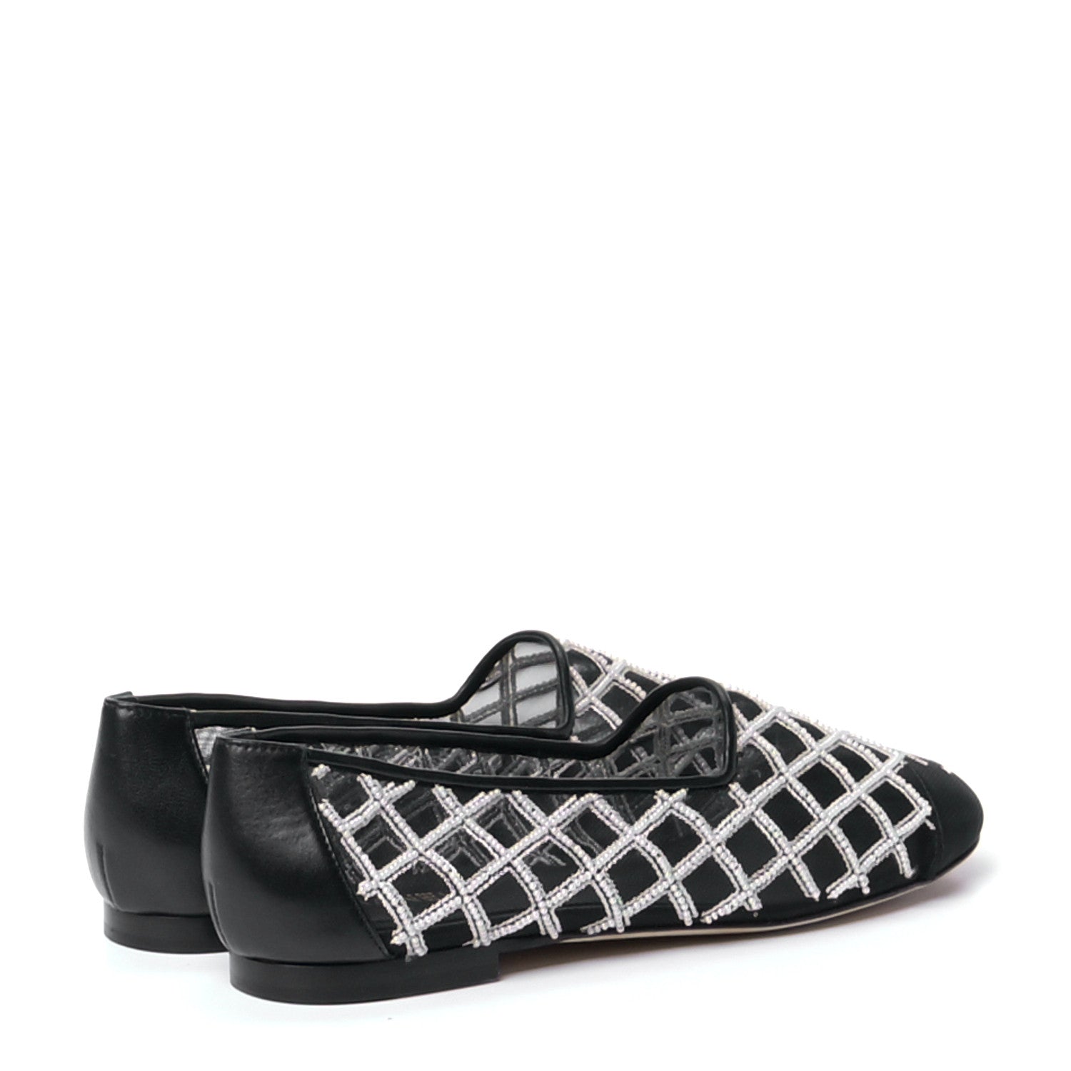 Chanel Mesh Pearl Grosgrain Cap Toe CC Loafers 36.5 Black Ivory 4 of 10