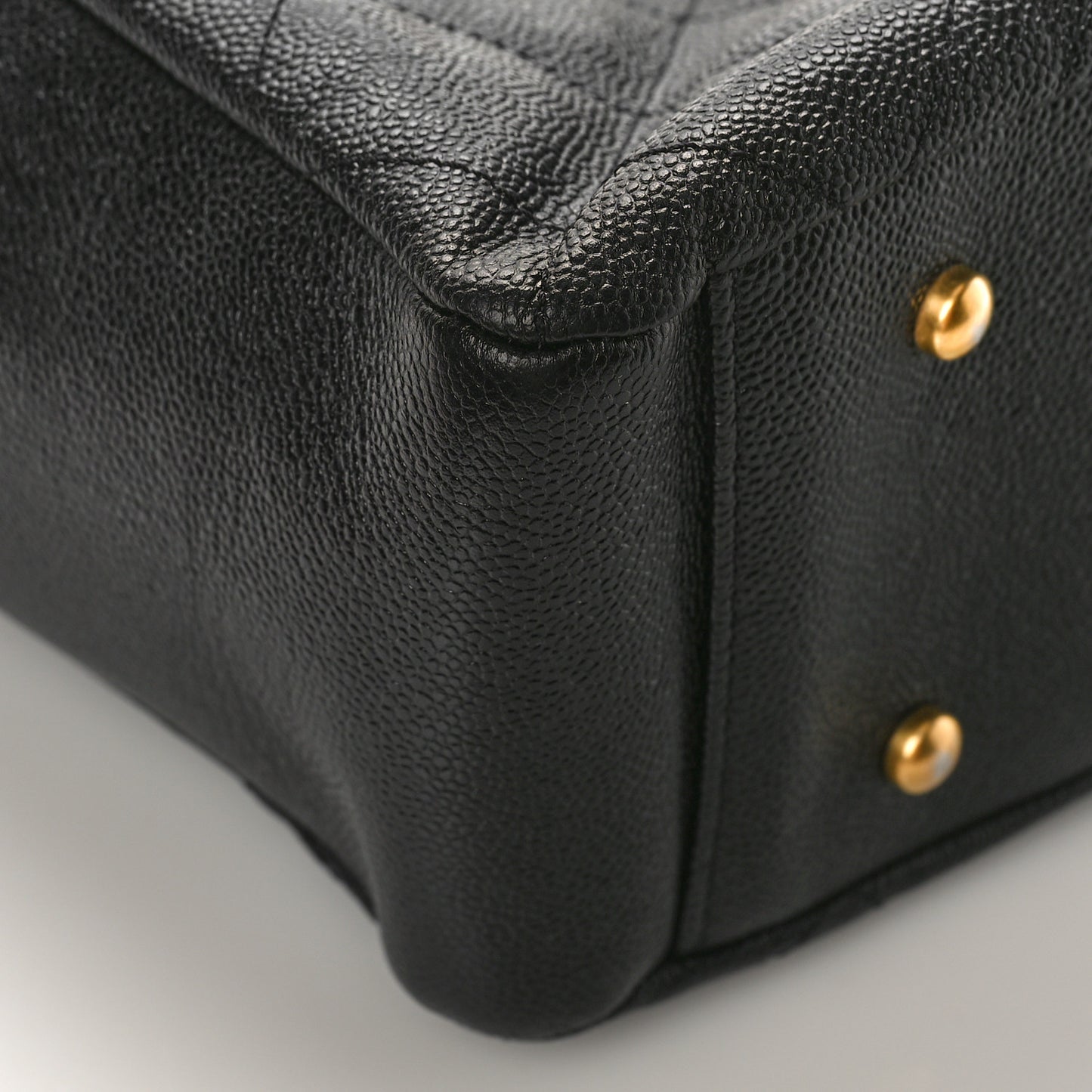 Caviar Quilted Small Shopping Tote Black