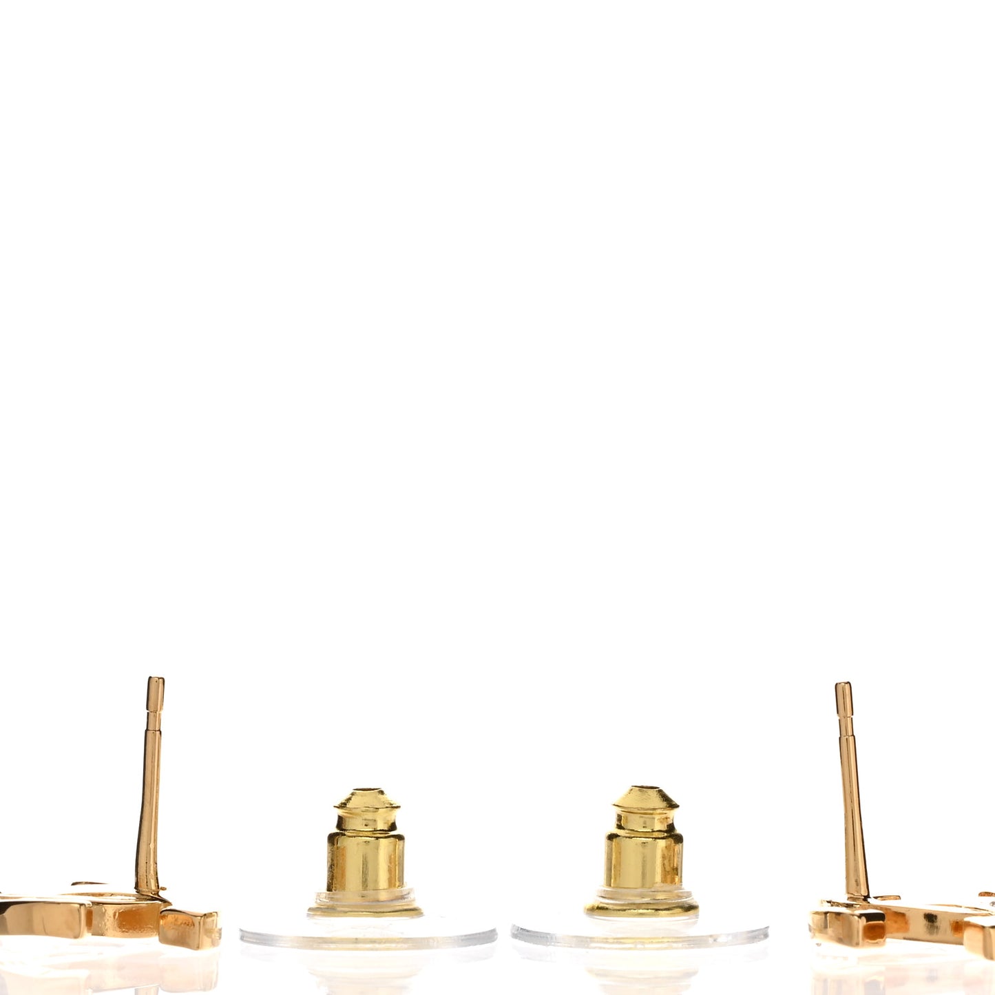 Metal CC Mini Stud Earrings Gold