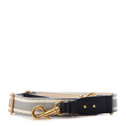 Christian Dior Canvas Embroidered Adjustable Shoulder Strap Grey 1 of 6