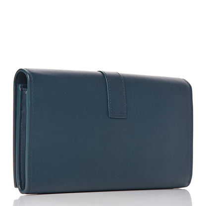 Saint Laurent Calfskin Monogram Large Flap Wallet Dark Turquoise 3 of 9