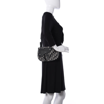 Christian Dior Oblique Saddle Messenger Pouch Beige Black 2 of 11