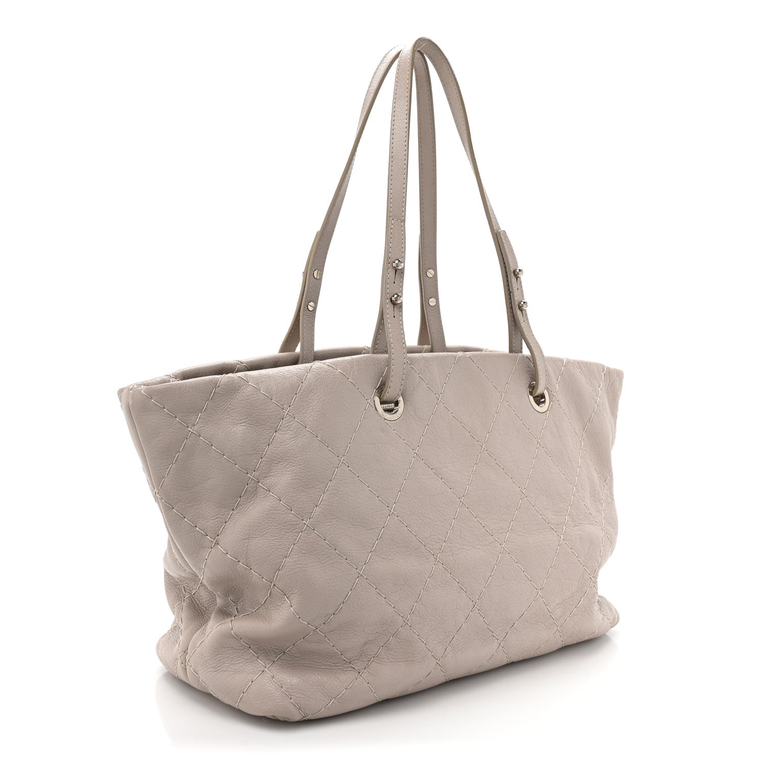 Chanel Glazed Calfskin Large On The Road Tote Beige 3 of 14