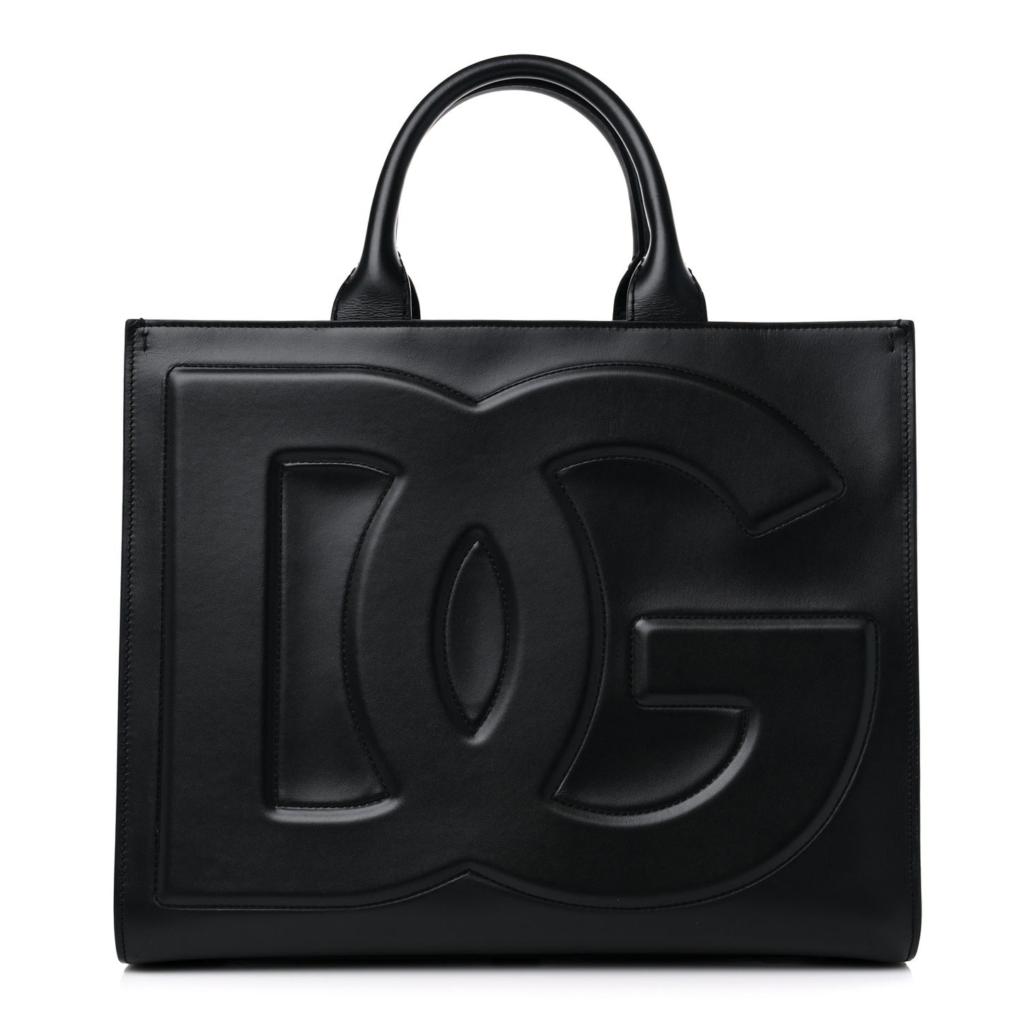 Calfskin Medium DG Daily Shopper Tote Black