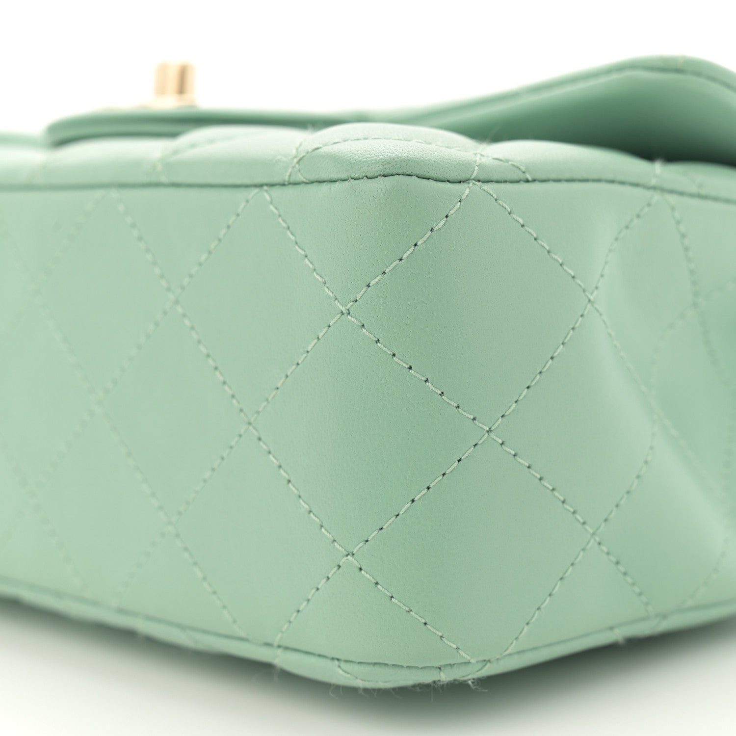 Chanel Lambskin Quilted Mini Rectangular Flap Light Green 10 of 10