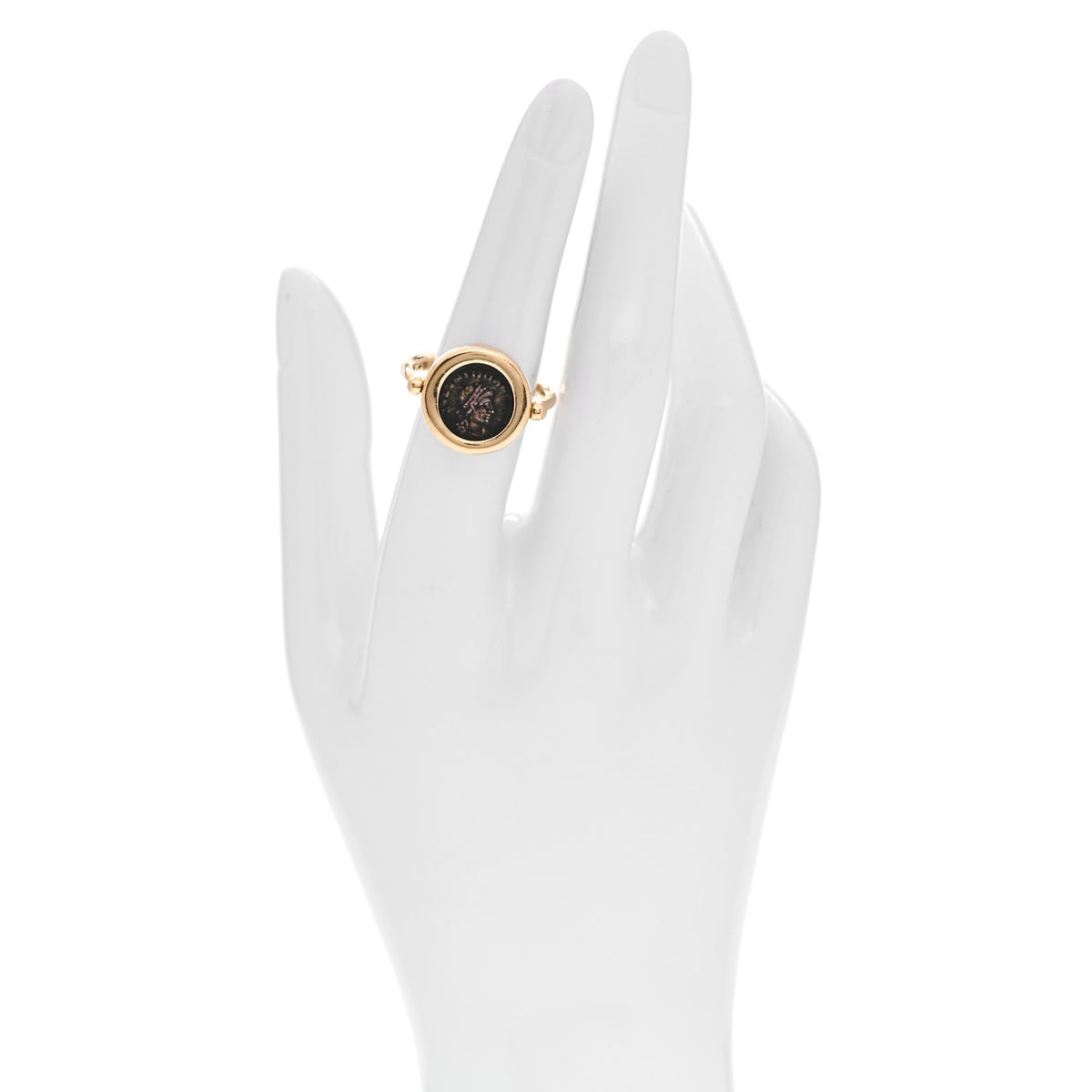 Bulgari 18K Yellow Gold Monete Coin Spinner Ring 52 6 2 of 5
