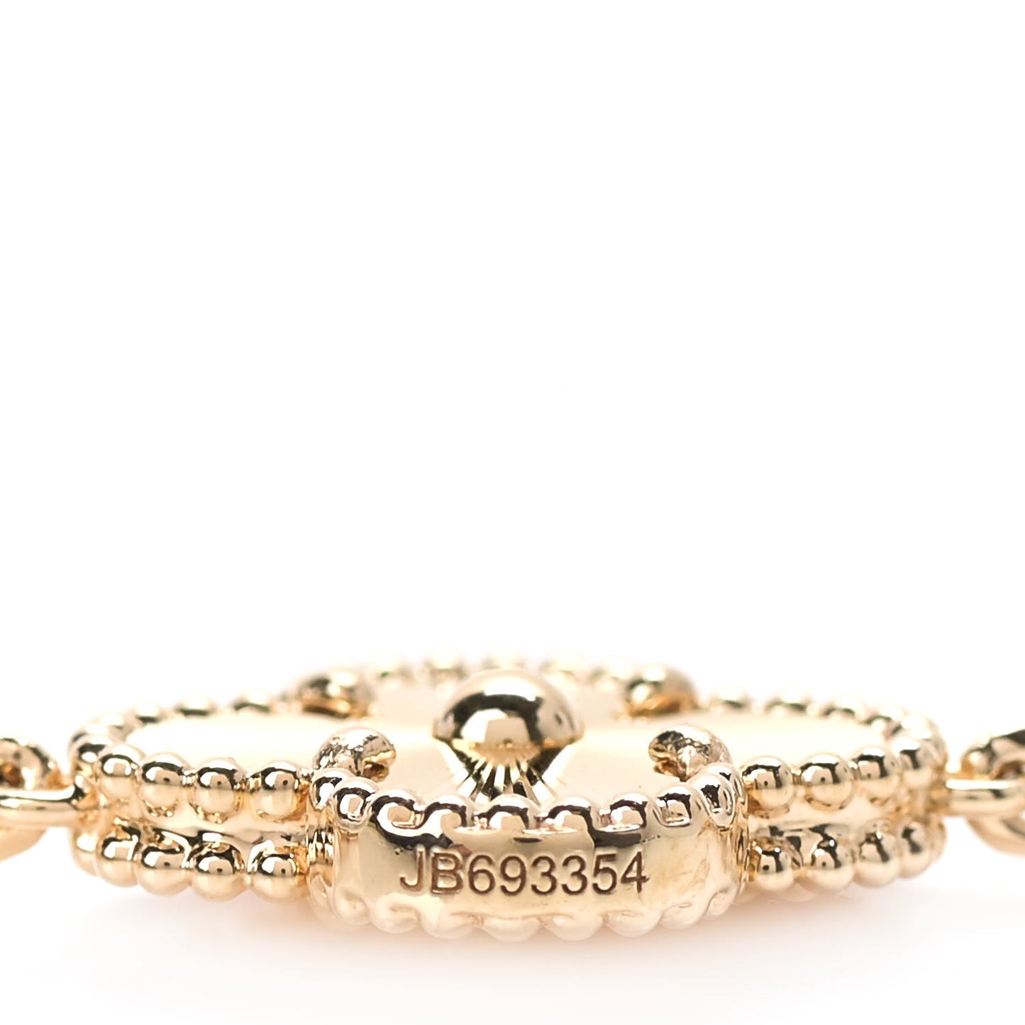 18K Yellow Gold 5 Motifs Guilloche Vintage Alhambra Bracelet