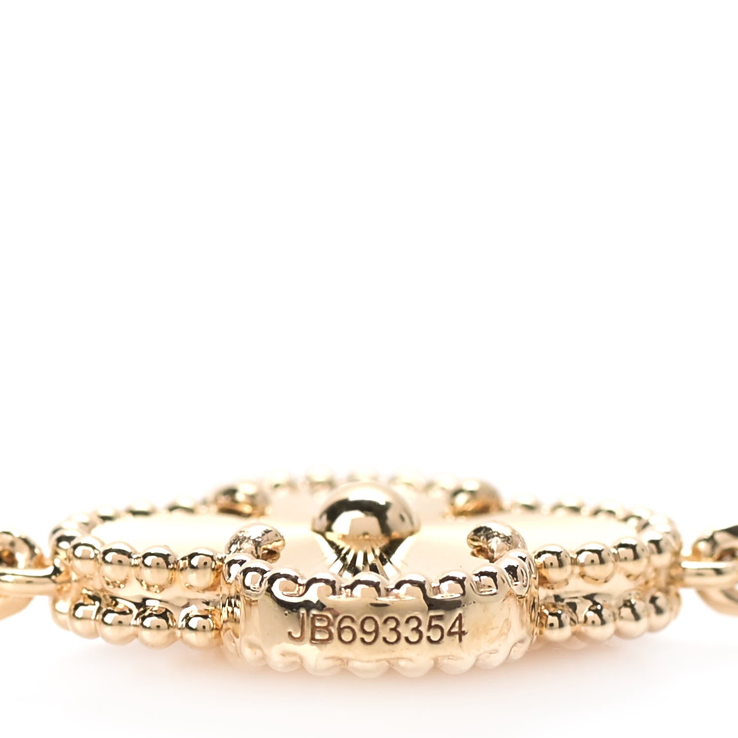 Van Cleef & Arpels 18K Yellow Gold 5 Motifs Guilloche Vintage Alhambra Bracelet 6 of 7