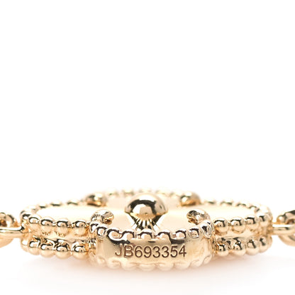 Van Cleef & Arpels 18K Yellow Gold 5 Motifs Guilloche Vintage Alhambra Bracelet 6 of 7