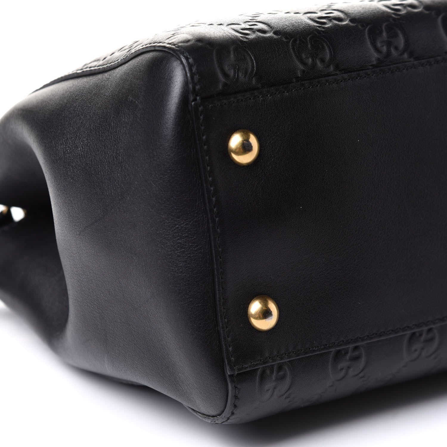 Gucci Guccissima Signature Medium Shoulder Tote Bag Black 9 of 10