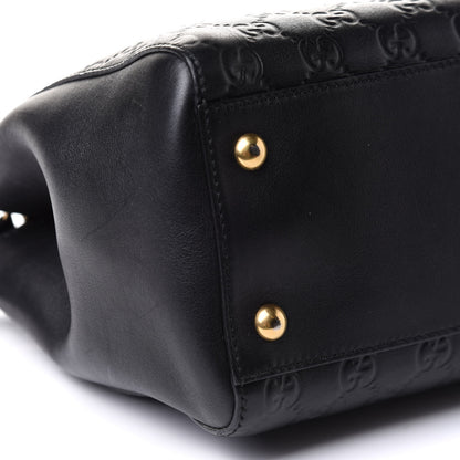 Gucci Guccissima Signature Medium Shoulder Tote Bag Black 9 of 10