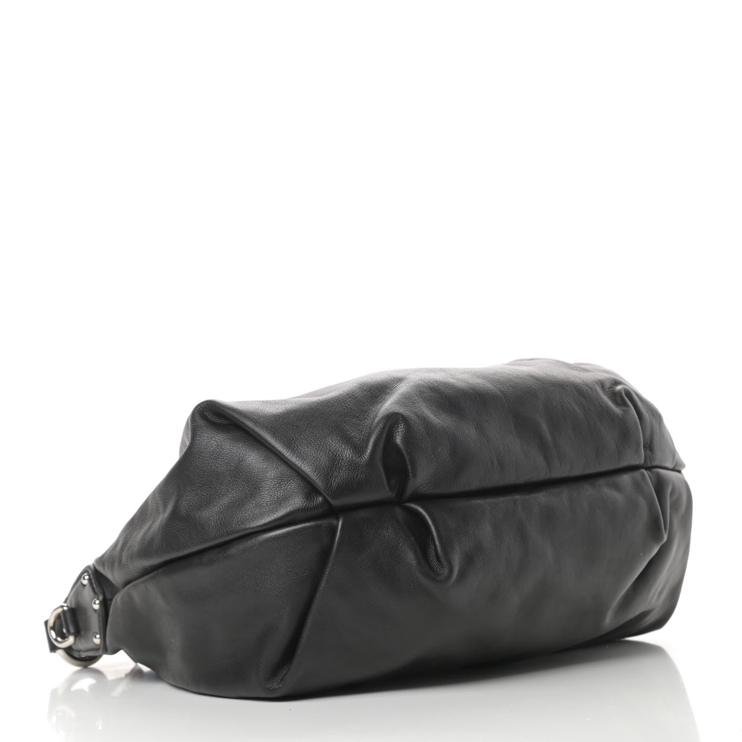 Prada Soft Calfskin Pleated Hobo Black 4 of 15
