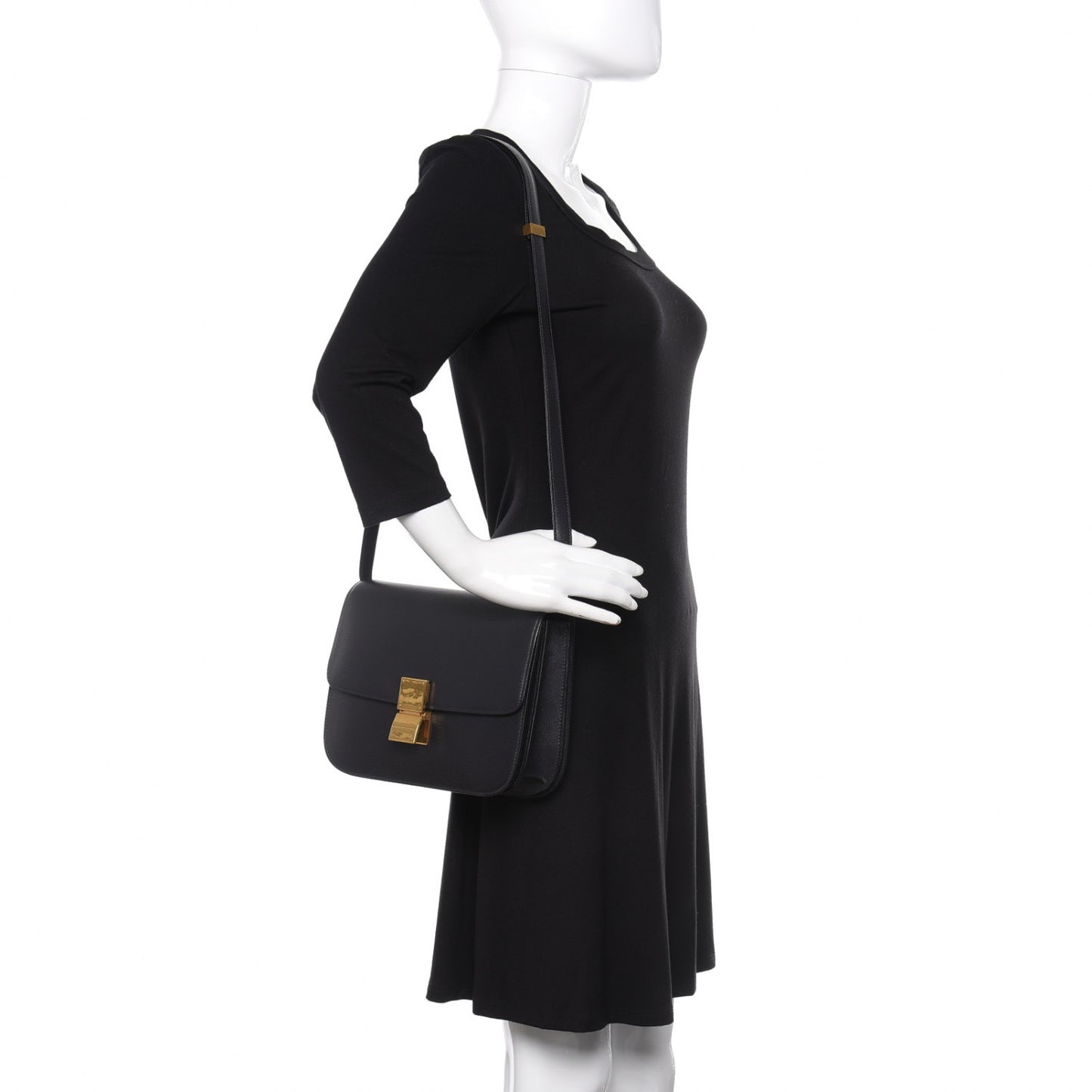 Liege Calfskin Medium Classic Box Flap Bag Anthracite
