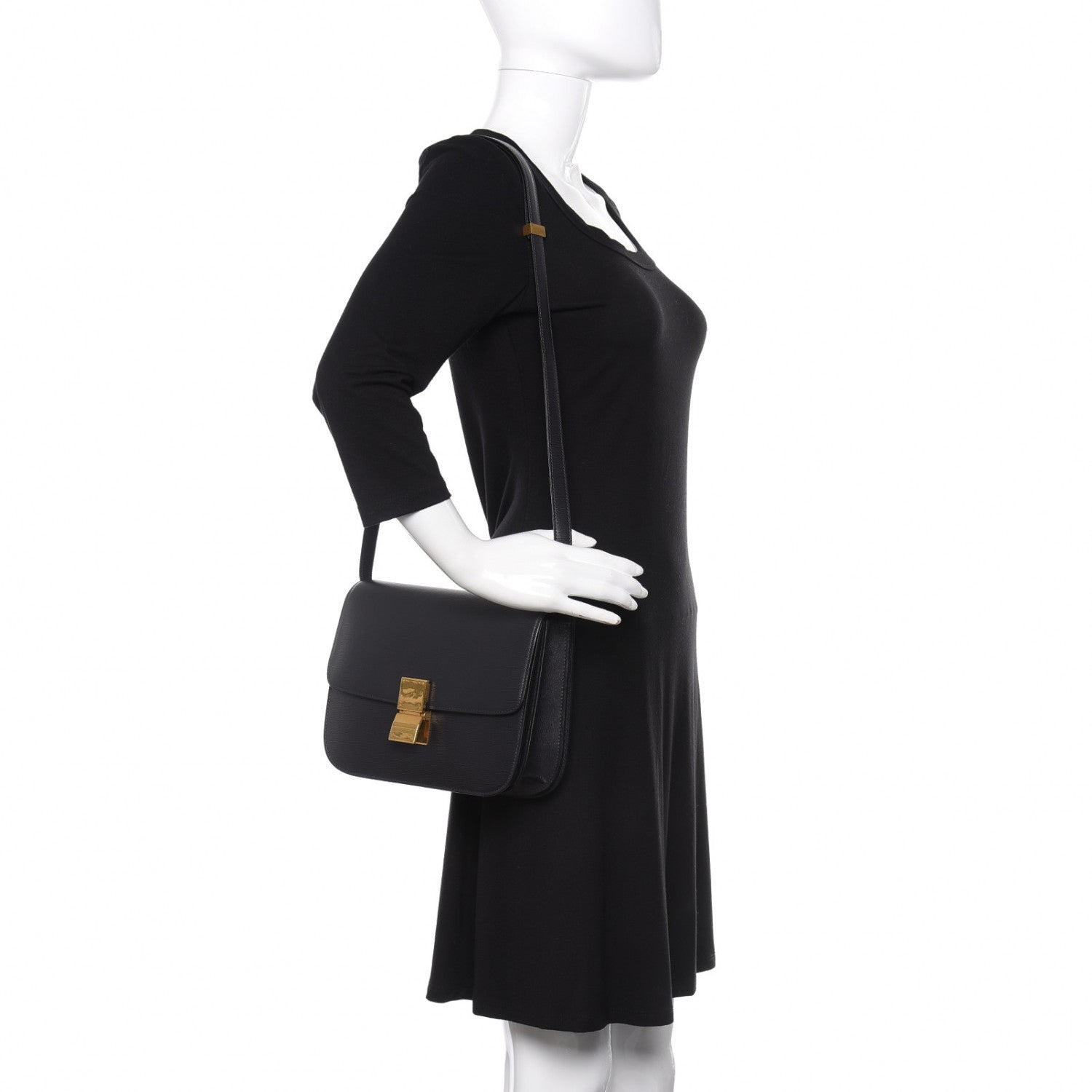 Celine Liege Calfskin Medium Classic Box Flap Bag Anthracite 2 of 11