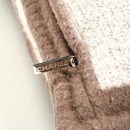 Chanel Merino Wool Cashmere CC Pillow Dark Beige Light Beige 4 of 4
