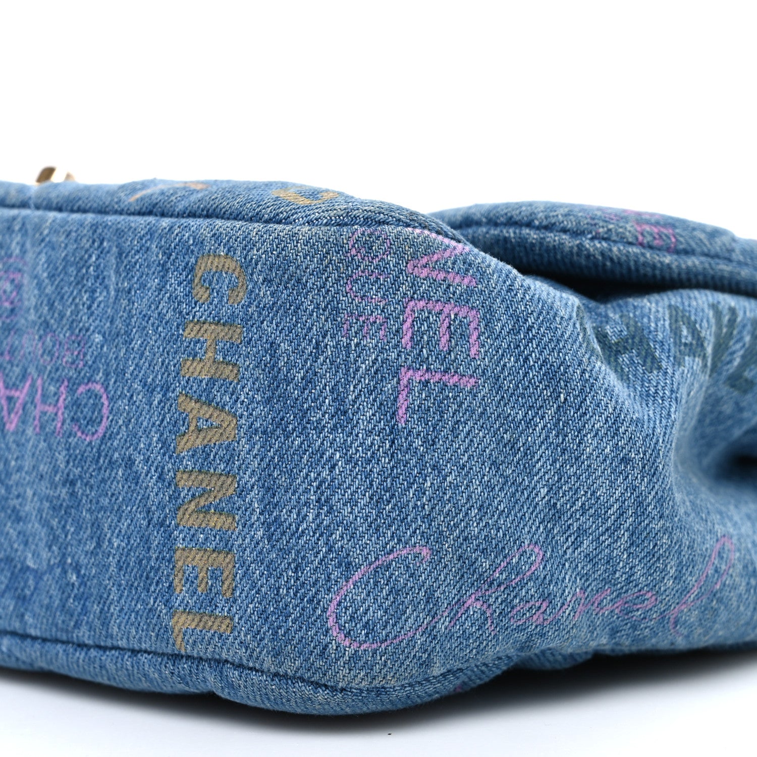 Chanel Denim Quilted Denim Large Mood Flap Blue Multicolor 10 of 10