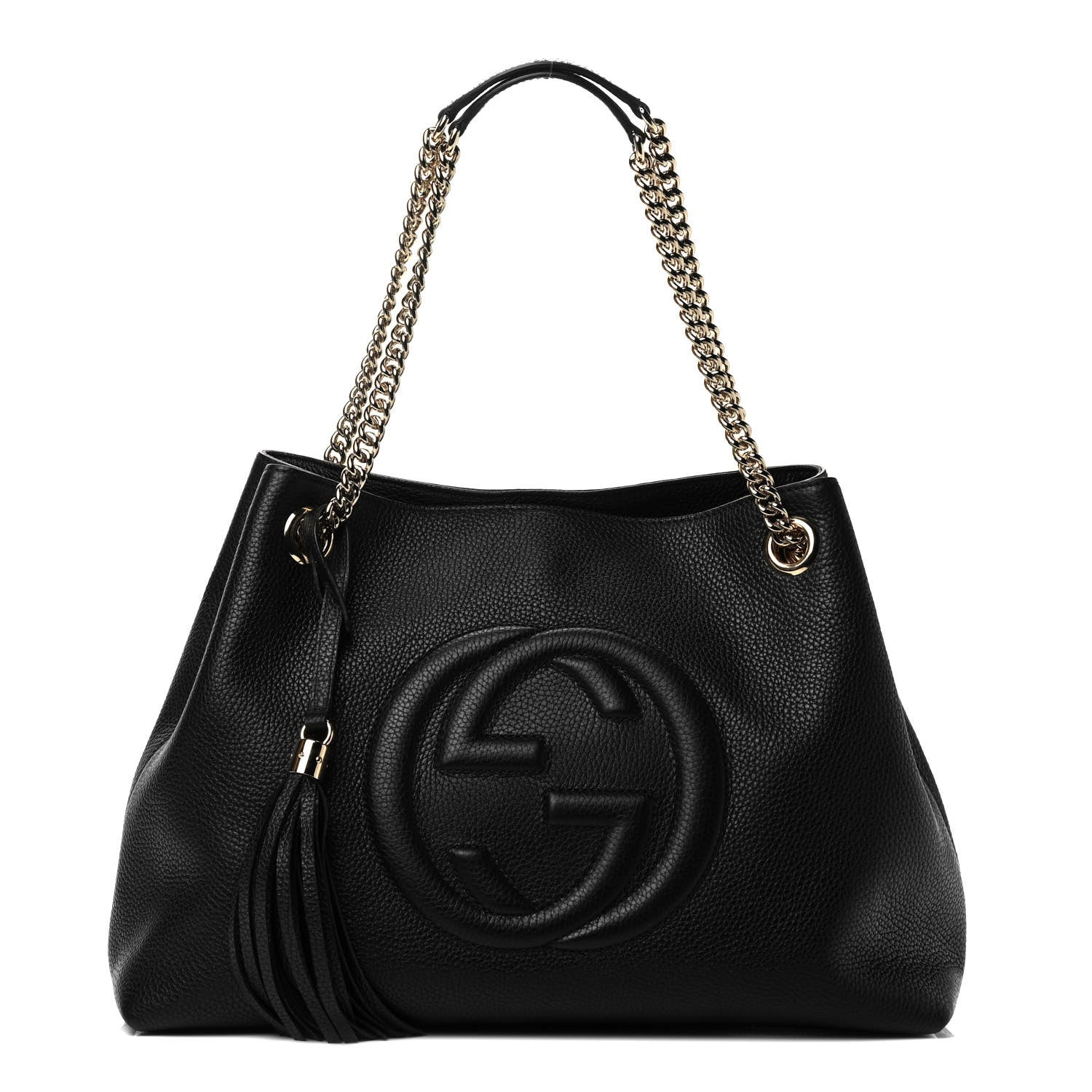 Gucci Pebbled Calfskin Medium Soho Chain Shoulder Bag Black 1 of 10