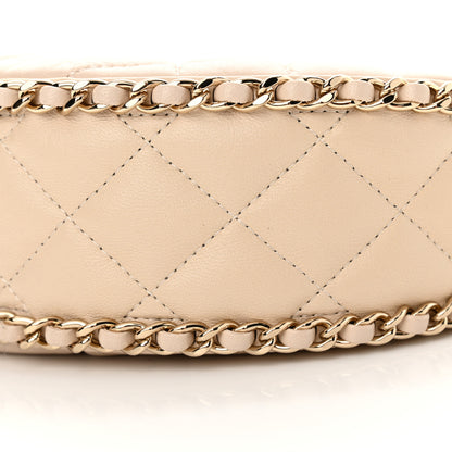 Chanel Lambskin Quilted Small Hobo Bag Light Beige 10 of 11