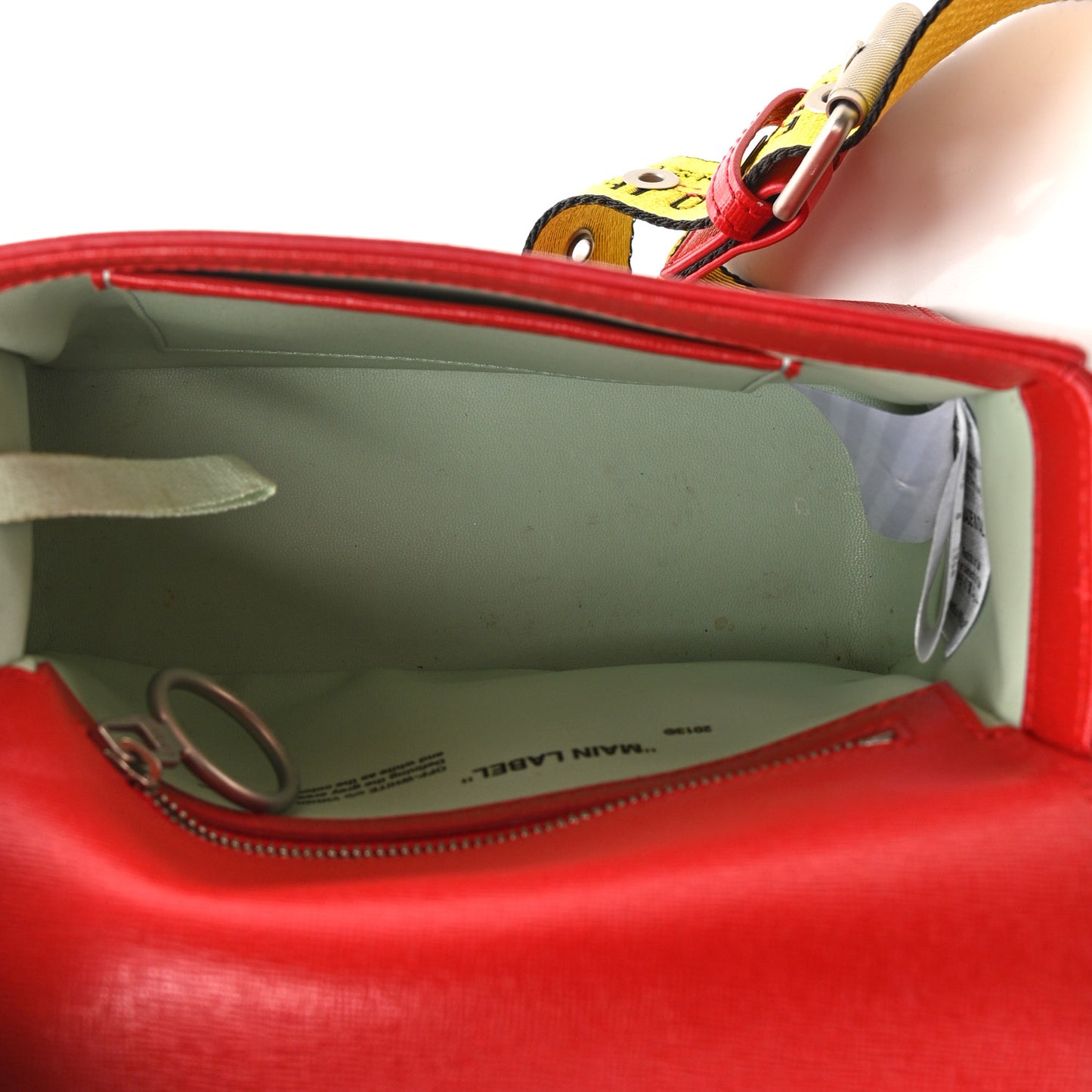 Calfskin Binder Clip Bag Red