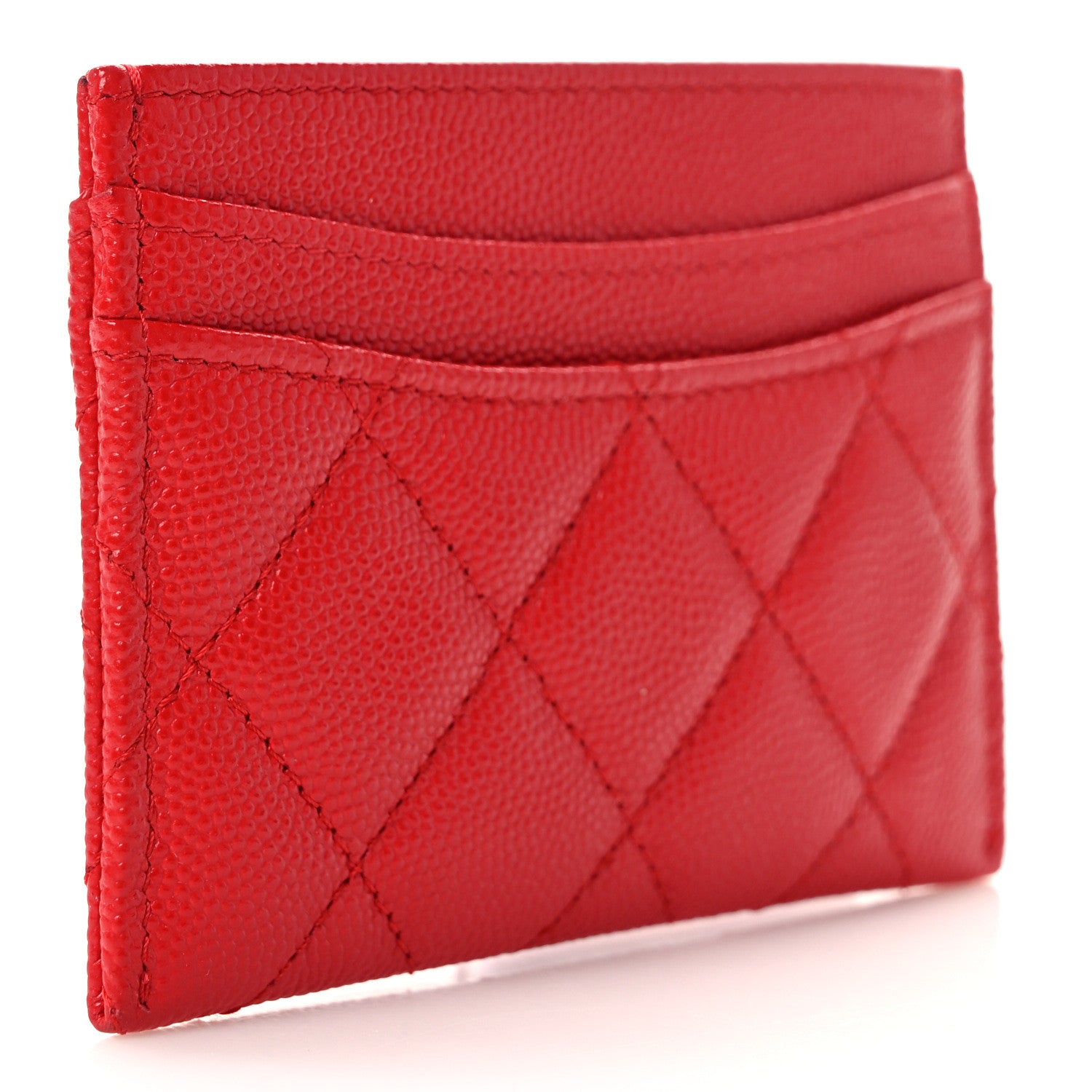 Chanel Caviar Quilted Card Holder Red 3 of 8
