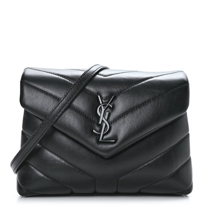 Saint Laurent Calfskin Y Quilted Monogram Toy Loulou Crossbody Bag Black 1 of 10
