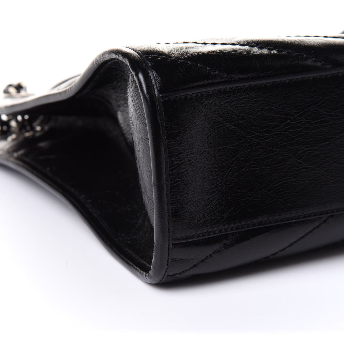 Crinkled Calfskin Matelasse Monogram Niki Shoulder Bag Black