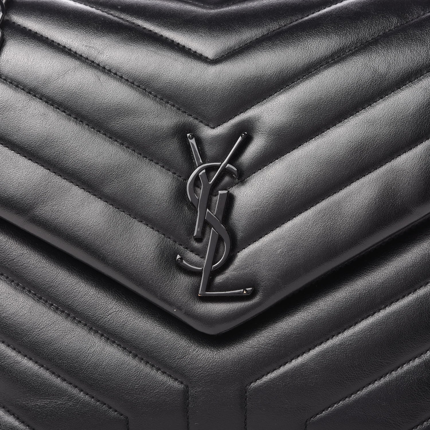 Saint Laurent Calfskin Y Quilted Monogram Medium Loulou Chain Satchel Black 10 of 10