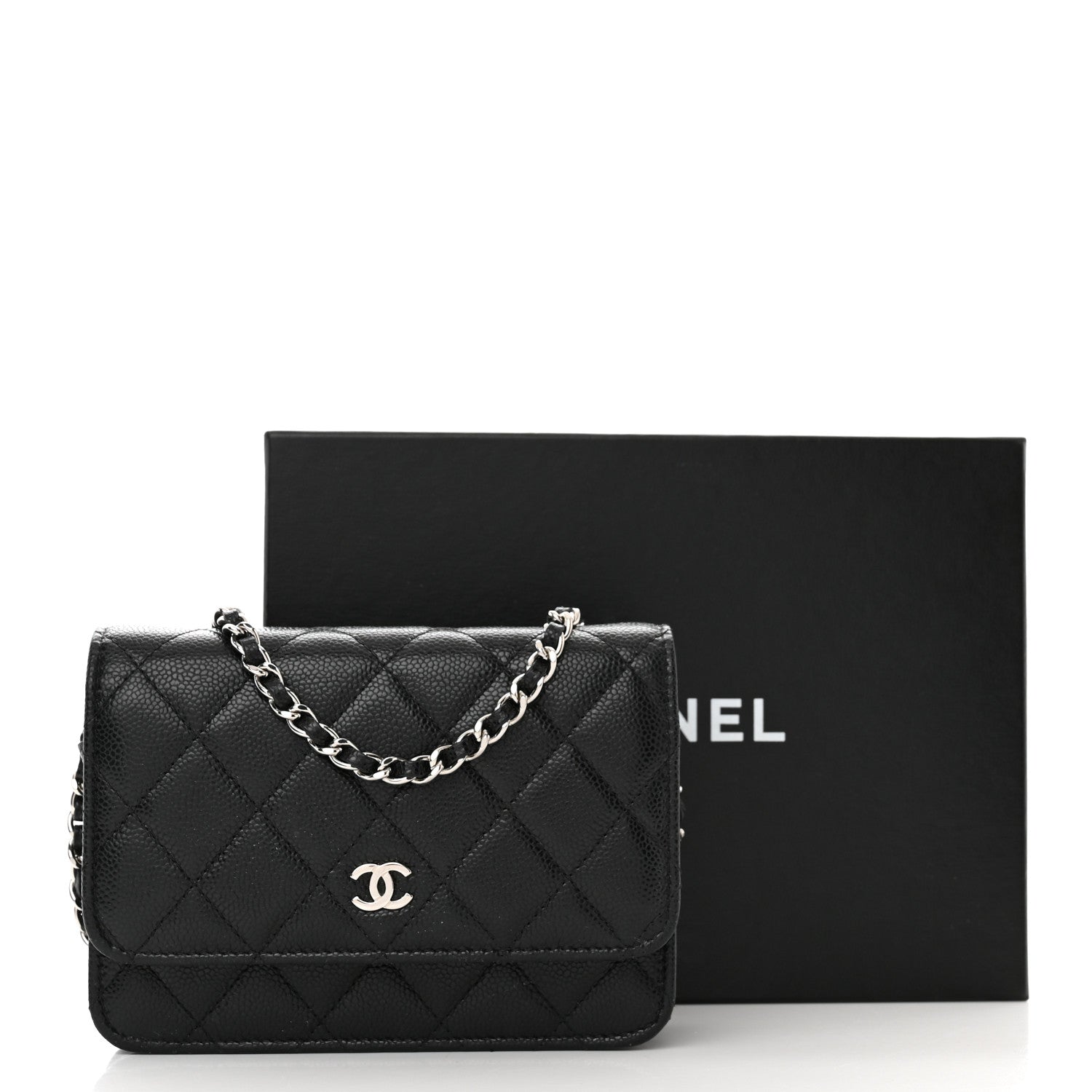 Chanel Caviar Quilted Mini Wallet On Chain WOC Black 11 of 11