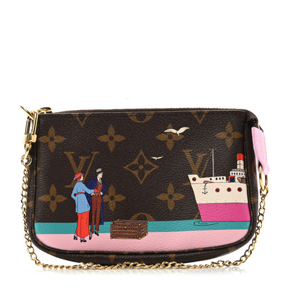 Louis Vuitton Monogram 2016 Christmas Animation Mini Pochette Accessories Rose Ballerine 1 of 7