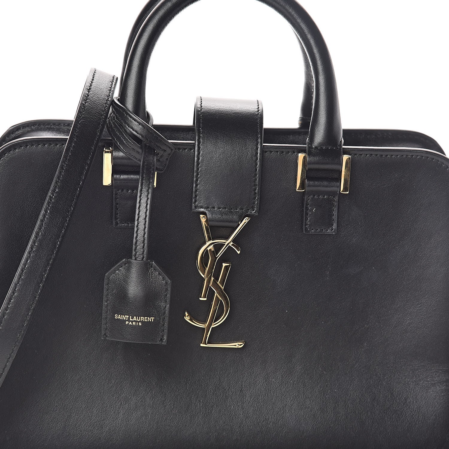 Saint Laurent Calfskin Monogram Baby Cabas Black 7 of 9