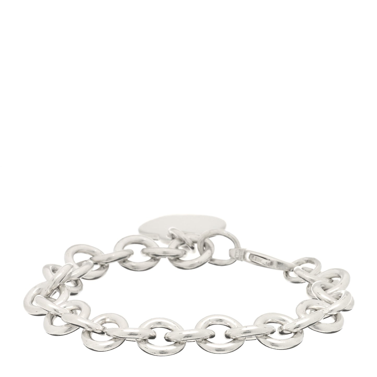 Sterling Silver Heart Tag Charm Bracelet