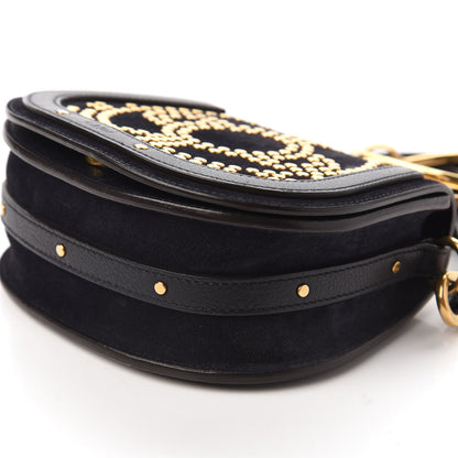 Chloe Calfskin Suede Small Constellation Studs Nile Bracelet Bag Black 7 of 9