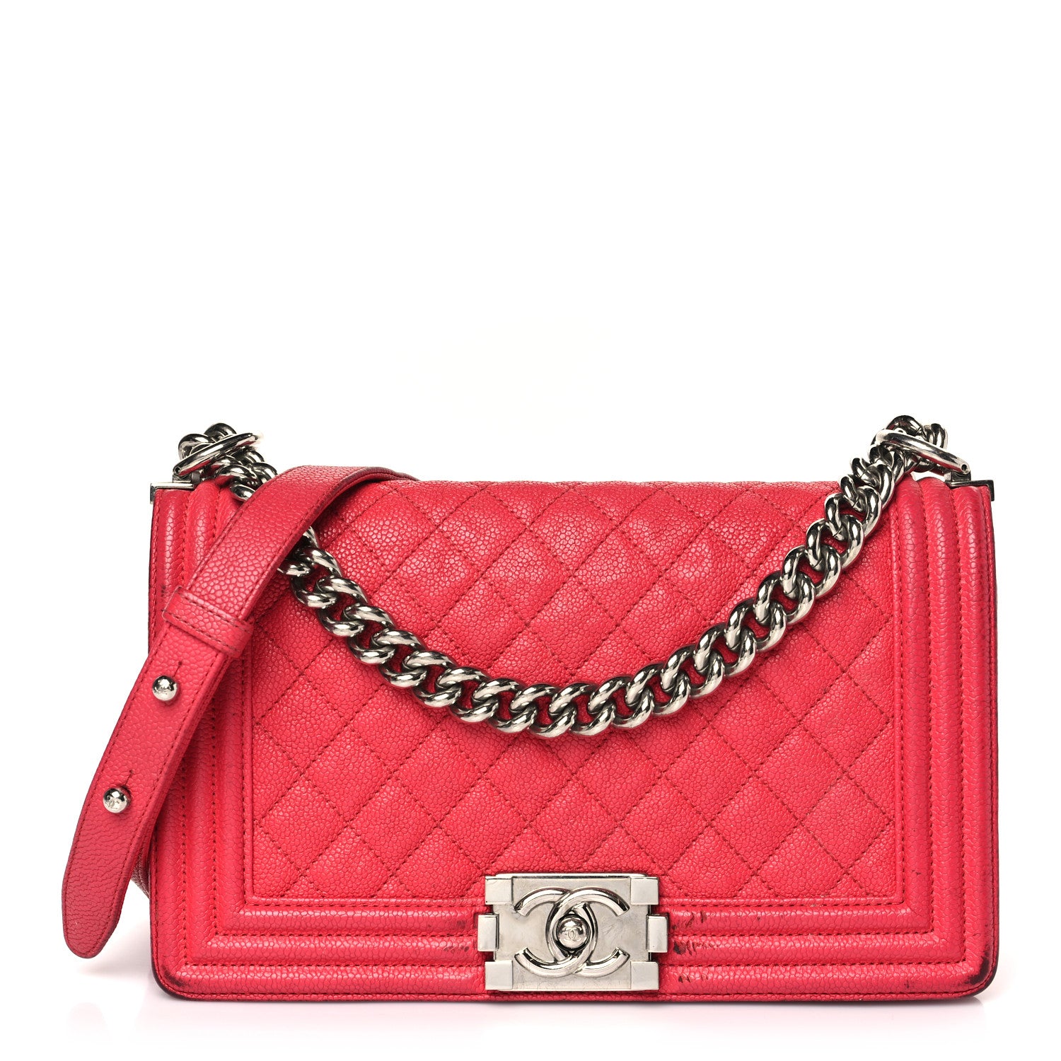 Chanel Caviar Quilted Medium Boy Flap Red 1 of 16