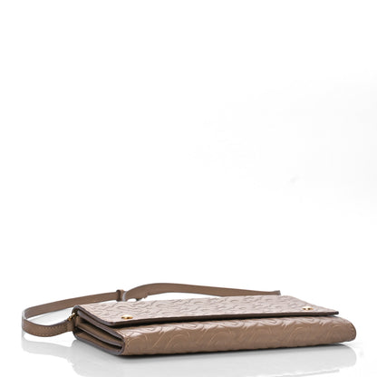 Burberry Calfskin Embossed Monogram Crossbody Light Camel 4 of 8