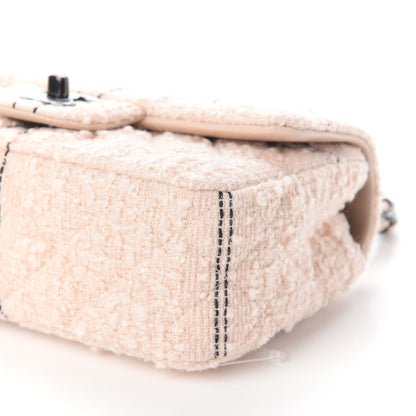 Chanel Tweed Quilted Mini Rectangular Flap Light Pink Black 9 of 9