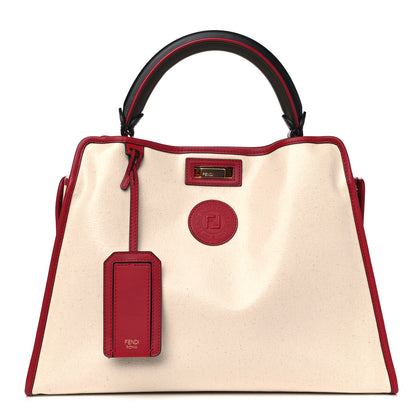 Fendi Vitello Seta Century Nappa Medium Peekaboo Iconic Defender Satchel Black Fragola Maya 3 of 9