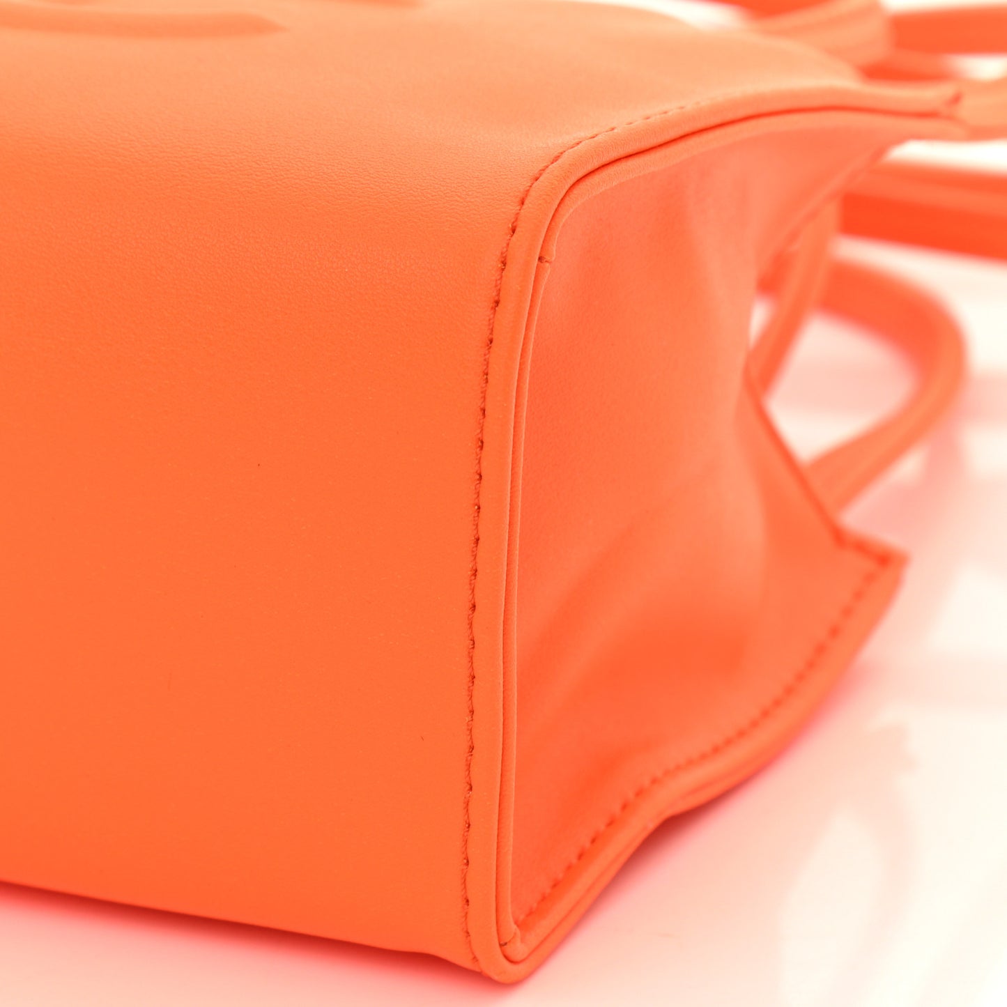 Vegan Leather Small Shopping Bag Orange