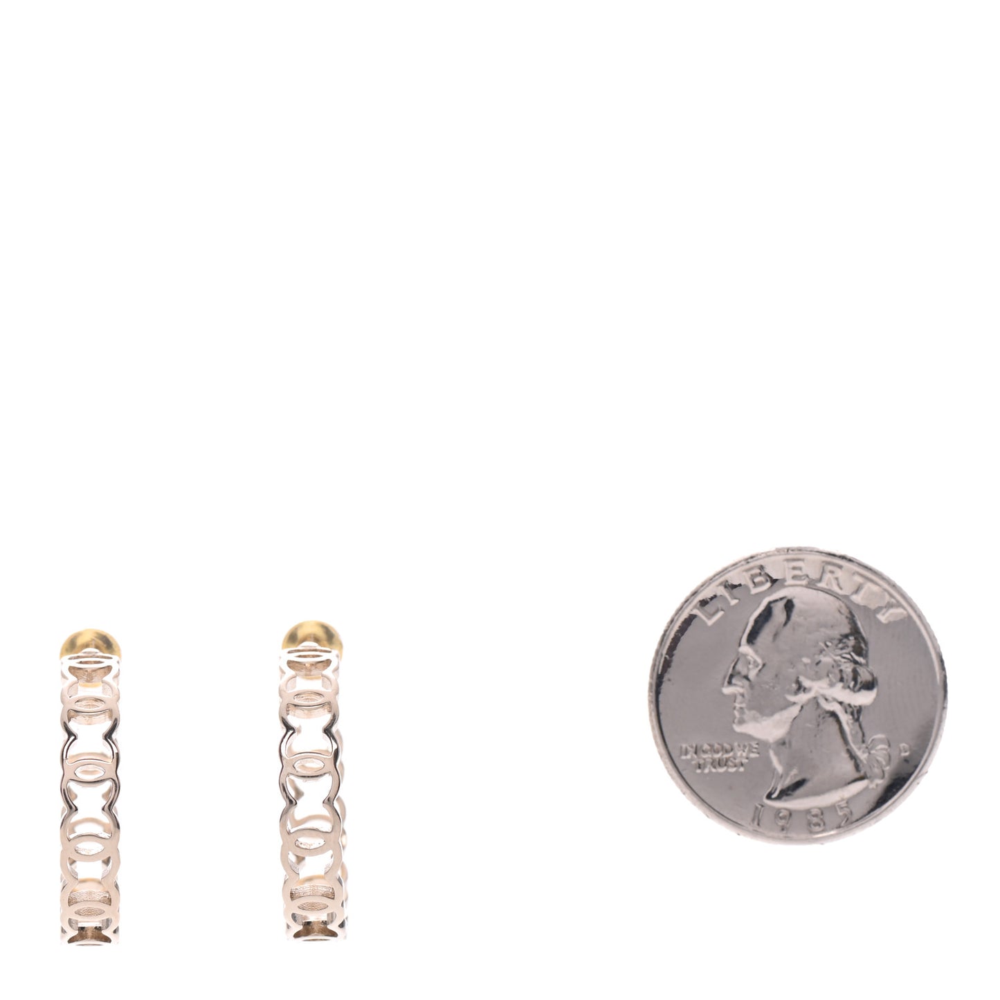 Metal CC Hoop Earrings Gold