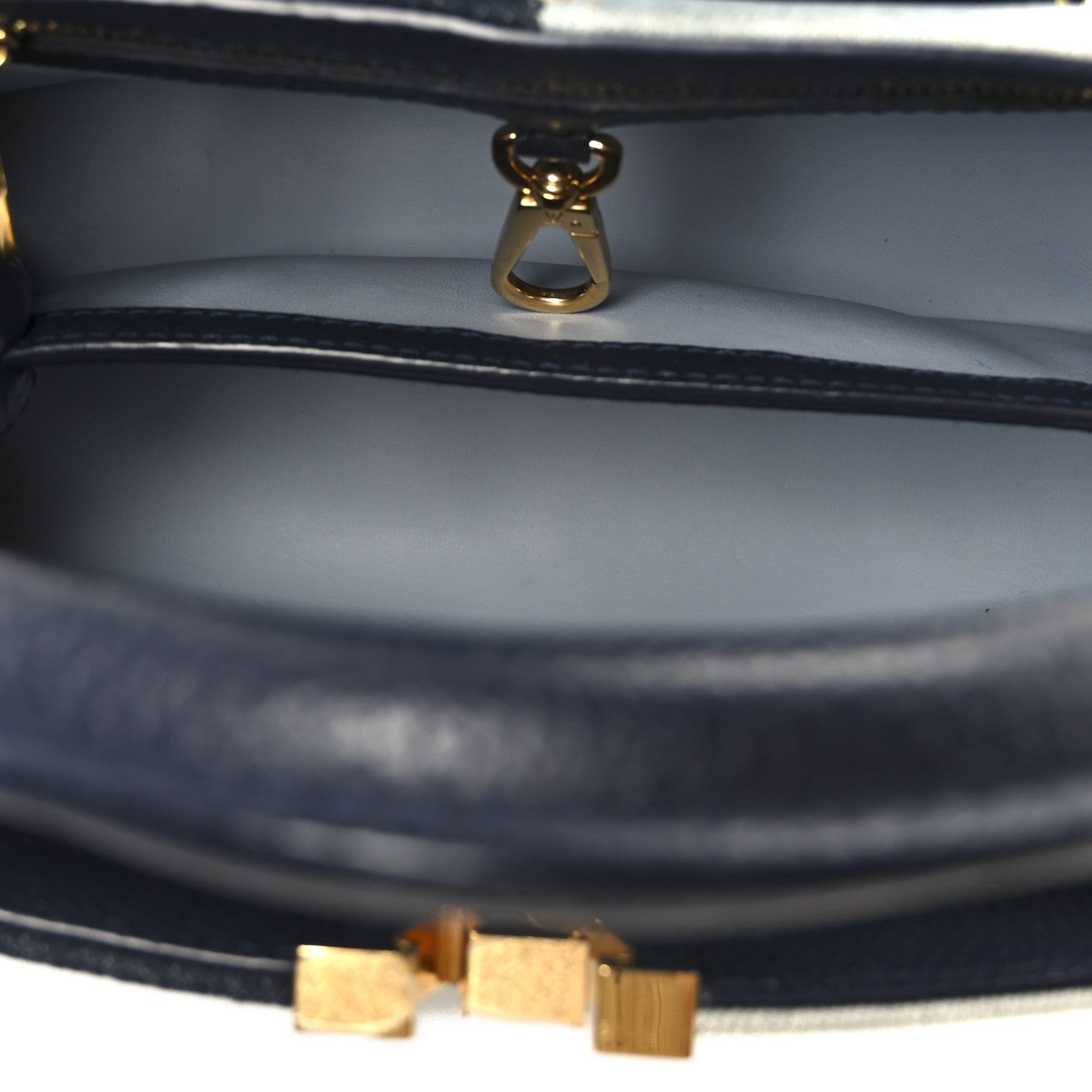 Louis Vuitton Taurillon Denim Capucines BB Navy Blue 5 of 10