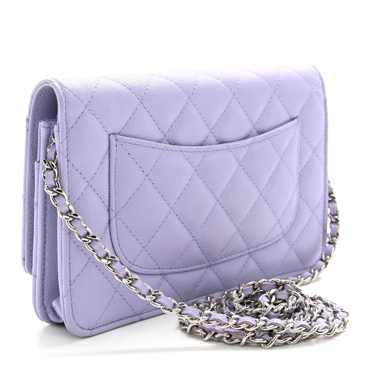 Chanel Caviar Quilted Wallet on Chain WOC Light Purple 3 of 12