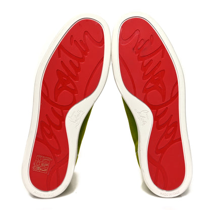 Christian Louboutin Velvet Calfskin Strass Womens Louis Flat Sneakers 41 Bourgeon Bianco 5 of 9