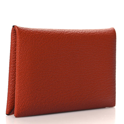 Hermes Chevre Mysore Calvi Card Case Cuivre 4 of 10