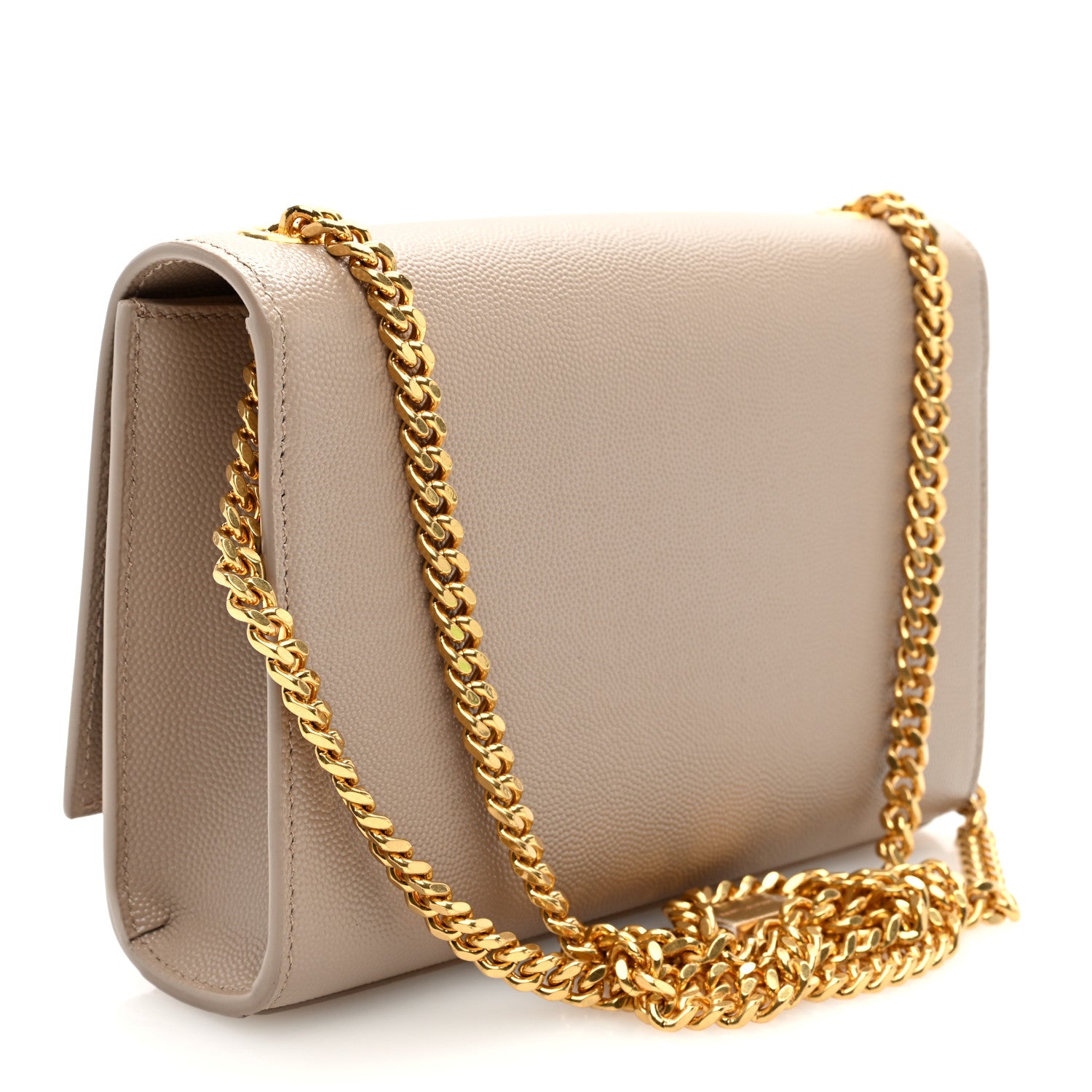 Saint Laurent Grain De Poudre Small Monogram Kate Satchel Dark Beige 3 of 9