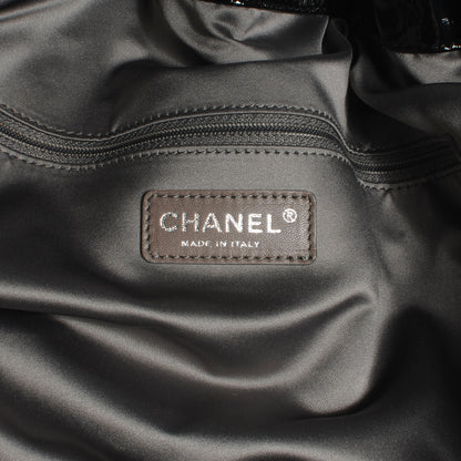Chanel Vinyl Graphic Edge Tote Black 6 of 7